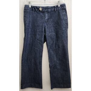 Gap Dark Blue Flat Front Cropped Jeans 4 Lightweight Slashed Front Pockets